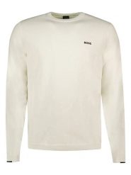 Hugo Boss Fashion Sweter w kolorze kremowym rozmiar: M. Brązowe swetry nierozpinane Hugo Boss Fashion, m, bez wzorów, z bawełny, bez kołnierzyka, bez ramiączek. Za 339.45 zł.