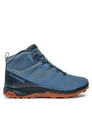 Salomon Trekkingi Outsnap Cswp L47289800 Niebieski. Niebieskie botki sznurowane Salomon, bez wzorów, z materiału, bez obcasa, bez zapięcia. Za 399.99 zł.