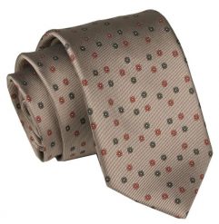 Męski Krawat Angelo di Monti - Brąz w Groszki. Krawaty i muchy Angelo di Monti, bez wzorów, z tkaniny. Za 45.00 zł.
