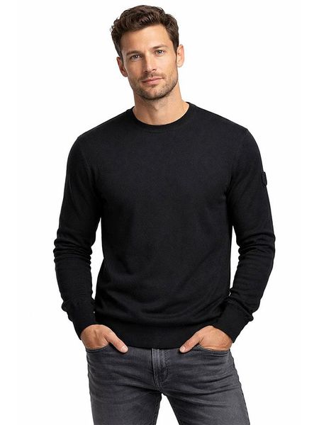 Geographical Norway Sweter "Famballe" w kolorze czarnym rozmiar: XL. Czarne swetry nierozpinane Geographical Norway, xl, bez wzorów, z bawełny, bez kołnierzyka, bez ramiączek. Za 113.90 zł.