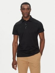 KARL LAGERFELD Polo 745007 552200 Czarny Regular Fit. Czarne koszulki polo KARL LAGERFELD, l, bez wzorów, z bawełny, bez kołnierzyka, bez ramiączek. Za 489.99 zł.