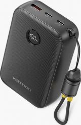 Vention 20000mAh 2 x USB-C 1x USB-A z wyświetlaczem 22.5W czarny. Czarne powerbanki . Za 99.90 zł.
