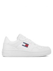 Tommy Jeans Sneakersy Tjm Retro Basket Ess EM0EM01395 Biały. Białe buty sportowe casual Tommy Jeans, bez wzorów, z jeansu, bez zapięcia. Za 349.99 zł.
