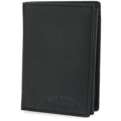 Czarny Skórzany Portfel Męski Pionowy Bag Street 521. Czarne portfele bez wzorów, ze skóry. Za 43.99 zł.