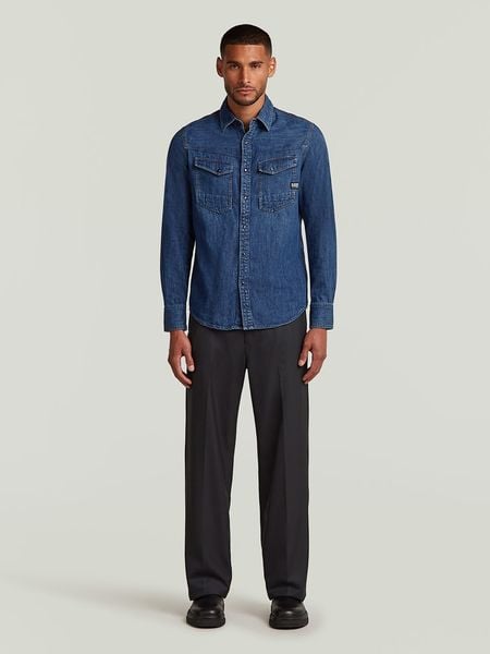G-Star Koszula dżinsowa "Dakota" - Slim fit - w kolorze niebieskim rozmiar: XXL. Niebieskie koszule G-Star, xxl, bez wzorów, z bawełny, bez kołnierzyka, bez ramiączek. Za 204.95 zł.