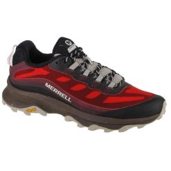 Buty do biegania męskie Merrell Moab Speed. Czerwone buty trekkingowe Merrell, bez wzorów, z gumy, bez zapięcia. Za 499.99 zł.