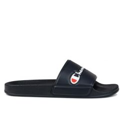 Klapki męskie basenowe Champion SLIDE VARSITY. Niebieskie klapki Champion, z gumy. Za 98.00 zł.