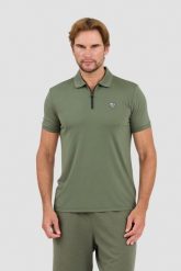 EA7 Zielona koszulka polo. Zielone koszulki polo EA7 Emporio Armani, l, bez wzorów, bez kołnierzyka, bez ramiączek. W wyprzedaży za 359.99 zł.