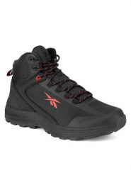 Reebok Trzewiki S25W078A-1 Czarny. Czarne botki sznurowane Reebok, bez wzorów, z materiału, bez obcasa, bez zapięcia. Za 329.99 zł.