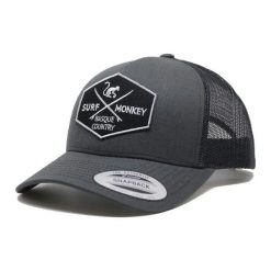 Czapka Trucker - 6 paneli / Rozmiar uniwersalny (Czarny / Ciemny Szary). Szare czapki z daszkiem SURF MONKEY, z aplikacjami. Za 179.95 zł.