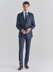 PAKO LORENTE – Granatowe spodnie garniturowe P21WF-6G-032-G. Eleganckie spodnie Pako Lorente, m, z elastanu, eleganckie. Za 149.99 zł.