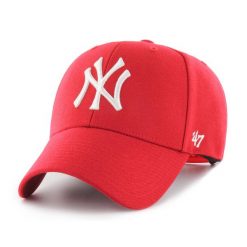 Czapka z daszkiem 47 Brand MLB New York Yankees MVP. Czerwone czapki z daszkiem MAJOR LEAGUE BASEBALL, bez wzorów. Za 99.99 zł.