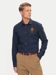 La Martina Koszula ZMCG31 OX077 Granatowy Regular Fit. Niebieskie koszule La Martina, m, bez wzorów, z bawełny, bez kołnierzyka, bez ramiączek. Za 439.99 zł.