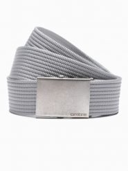 Pasek męski parciany - szary. Szare paski Ombre Clothing, bez wzorów, z jeansu. W wyprzedaży za 52.49 zł.