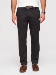 Jednolite męskie spodnie chino REGULAR FIT – czarne V5 - Rozmiar: L. Czarne eleganckie spodnie Ombre Clothing, do pracy, l, z bawełny, biznesowe. W wyprzedaży za 237.99 zł.