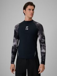 4F Longsleeve do pływania i sportów wodnych z filtrem UPF50+ męski - czarny S. Czarne bluzki z długim rękawem 4F, m, bez wzorów, z materiału, bez kołnierzyka, bez ramiączek. Za 149.99 zł.