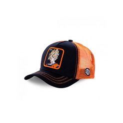 Czapka Trucker Capslab x Dragon Ball Z (Goku Saiyen) - Czarny/Pomarańczowy. Brązowe czapki z daszkiem Capslab, bez wzorów. Za 169.16 zł.