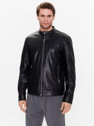 Sisley Kurtka z imitacji skóry 21DYSN01L Czarny Regular Fit. Czarne kurtki Sisley, l, bez wzorów, ze skóry, bez kaptura. Za 369.99 zł.