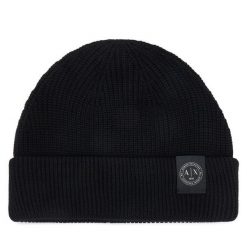 Czapka Armani Exchange. Czarne czapki zimowe Armani Exchange, bez wzorów. Za 289.99 zł.