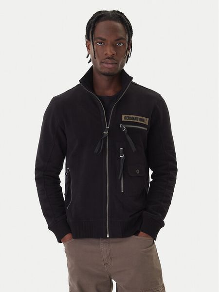 Aeronautica Militare Bluza 252FE2069UF00668 Czarny Regular Fit. Czarne bluzy Aeronautica Militare, m, bez wzorów, z bawełny, bez kaptura. Za 769.99 zł.