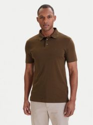 Calvin Klein Polo LV04LB276G Zielony Regular Fit. Zielone koszulki polo CALVIN KLEIN, l, bez wzorów, z bawełny, bez kołnierzyka, bez ramiączek. Za 329.99 zł.