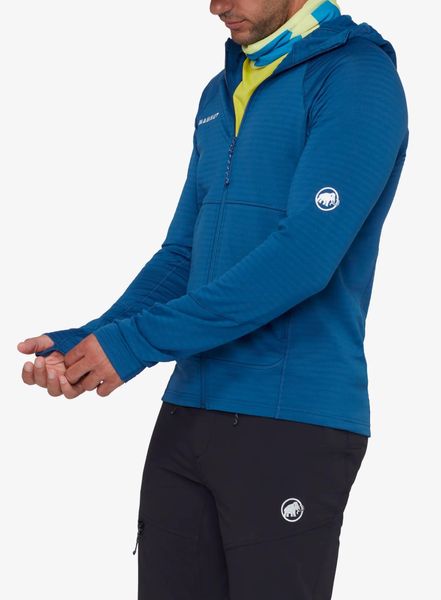 Bluza polarowa z kapturem Mammut Taiss ML Hooded Jacket. Niebieskie bluzy z kapturem Mammut, m, bez wzorów, z elastanu, z kapturem. Za 703.99 zł.