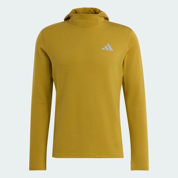 Bluza dresowa adi365 Running Essentials Winterized Long Sleeve Hooded. Zielone bluzy z kapturem Adidas, na zimę, l, bez wzorów, z dresówki, z kapturem. Za 259.00 zł.