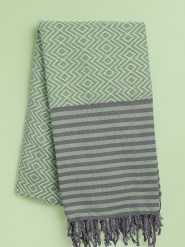 Samimi Chusta hammam "Sahara" w kolorze zielono-szarym - 180 x 100 cm rozmiar: onesize. Szare szaliki Samimi, bez wzorów, z bawełny. Za 69.99 zł.