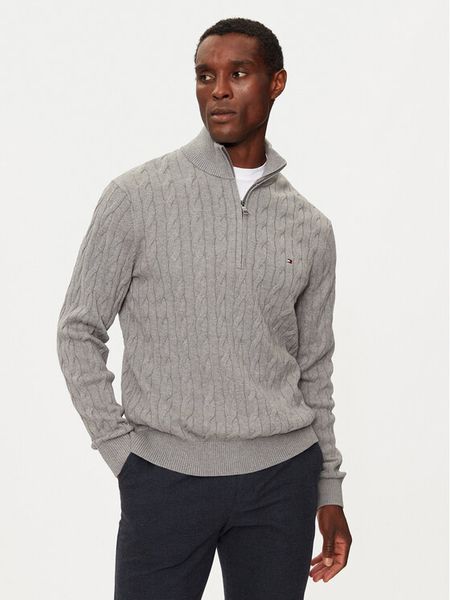 Tommy Hilfiger Sweter Classic MW0MW36532 Szary Regular Fit. Szare swetry rozpinane Tommy Hilfiger, m, bez wzorów, z bawełny, bez kołnierzyka, bez ramiączek. Za 699.99 zł.