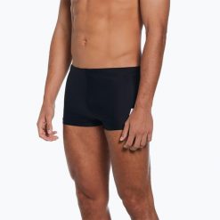 Bokserki pływackie męskie Nike Ocean Merge Square Leg. Czarne odzież kąpielowa Nike, m, bez wzorów. Za 129.99 zł.