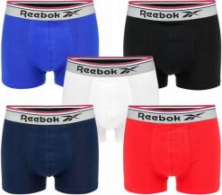 Bokserki majtki męskie bawełna 5 par REEBOK SPORTS TRUNK CATHAL. Niebieskie bokserki Reebok, m, bez wzorów, z bawełny. Za 142.00 zł.