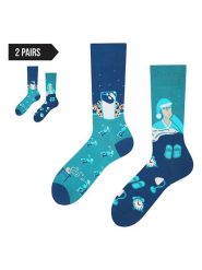 TODO SOCKS Skarpety (2 pary) w kolorze niebiesko-błękitnym rozmiar: 43-46. Niebieskie skarpety TODO SOCKS, bez wzorów, prążkowane. Za 70.74 zł.