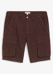 Lekkie bermudy jeansowe z elastyczną wstawką w talii, z kolorowego denimu, relaxed fit. Brązowe jeansy bonprix, m. Za 69.99 zł.