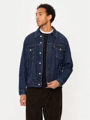 SCHOTT N.Y.C. Kurtka jeansowa TRUCKS Granatowy Regular Fit. Niebieskie kurtki SCHOTT N.Y.C., m, bez wzorów, z bawełny, bez kaptura. Za 339.99 zł.