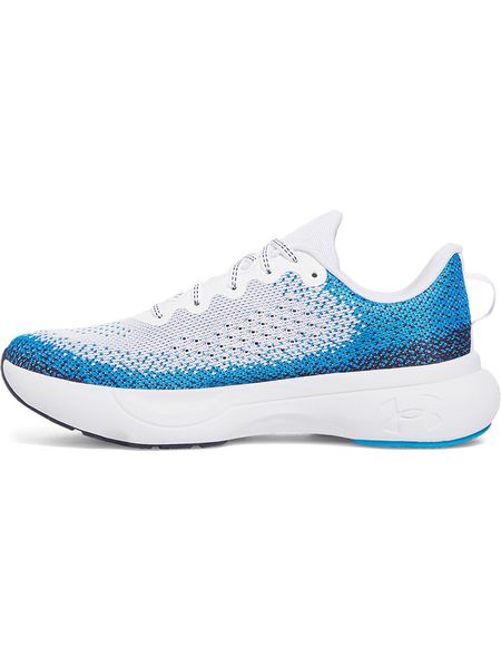 Under Armour Buty w kolorze biało-niebieskim do biegania rozmiar: 45. Białe buty do biegania Under Armour, bez wzorów, z materiału, bez zapięcia, do biegania. Za 219.99 zł.
