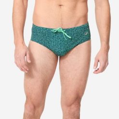 Slipki pływackie męskie Nabaiji 100 Plus Quad. Niebieskie odzież kąpielowa NABAIJI, m, bez wzorów, z materiału, sportowe. Za 34.99 zł.