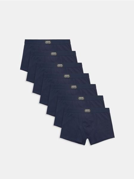 Bawełniane bokserki classic 7 pack - granatowy. Niebieskie bokserki Sinsay, l, bez wzorów, z bawełny. Za 59.99 zł.