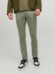 Jack&Jones Chinosy Marco 12150148 Zielony Slim Fit. Zielone eleganckie spodnie Jack&Jones, m, z bawełny. Za 139.99 zł.