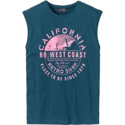 Koszulka bez rękawów Slim Fit bonprix niebieskozielony morski. Bezrękawniki bonprix. Za 29.99 zł.