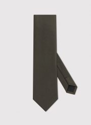 PAKO LORENTE – Oliwkowy krawat męski w melanżowy deseń. Zielone krawaty i muchy Pako Lorente, bez wzorów, z poliesteru. Za 69.99 zł.