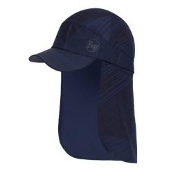 Czapka składana z osłoną Buff Pack Sahara Cap. Niebieskie czapki z daszkiem Buff, bez wzorów. Za 181.25 zł.