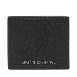 Portfel Armani Exchange. Czarne portfele Armani Exchange, bez wzorów. Za 329.99 zł.