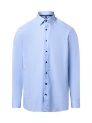 Finshley & Harding Koszula męska - Easy Care Mężczyźni Modern Fit Bawełna niebieski marmurkowy, 42. Niebieskie koszule Finshley & Harding, m, bez wzorów, z bawełny, bez kołnierzyka, bez ramiączek. Za 199.95 zł.