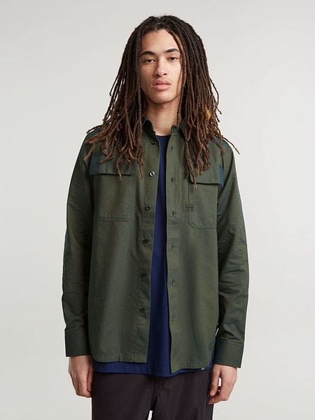 G-Star Koszula - Regular fit - w kolorze khaki rozmiar: M. Brązowe koszule G-Star, m, bez wzorów, z bawełny, bez kołnierzyka, bez ramiączek. Za 171.28 zł.