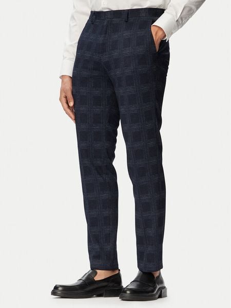 HUGO Chinosy Hesten263X-H 50565367 Granatowy Slim Fit. Niebieskie eleganckie spodnie Hugo, m, z syntetyku. Za 549.99 zł.
