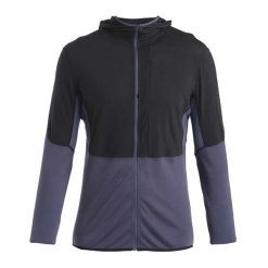 Bluza trekkinogwa męska icebreaker Merino 200 Realfleece Descender. Czarne bluzy Icebreaker, m, bez wzorów, bez kaptura. Za 409.99 zł.