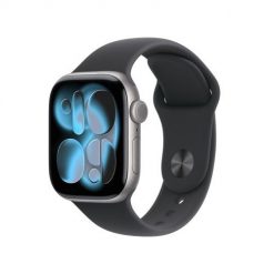 Zegarek Apple Watch Series 11 (2025) GPS 42mm Aluminiowa koperta w kolorze gwiezdnej szarości ze sportowym paskiem M/L. Szare zegarki smartwatch Apple, bez wzorów. Za 2,379.99 zł.