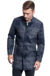 PŁASZCZ MĘSKI ONLY & SONS ONSWILBURT CHECK COAT BOX DARK GREY MELANGE 22013255. Szare płaszcze Only & Sons, l, bez wzorów, bez kaptura. Za 279.99 zł.