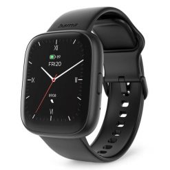 Hama Smartwatch 4000 kwadratowy, czarny. Czarne zegarki smartwatch bez wzorów. Za 99.00 zł.