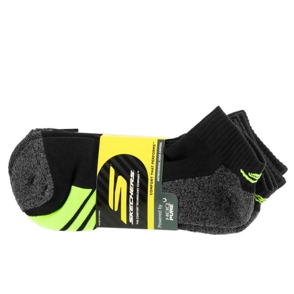 Skarpetki sportowe męskie 3pk Mens 1/2 Terry Q-Black Socks. Czarne skarpetki sportowe Skechers, bez wzorów, z materiału. Za 59.99 zł.